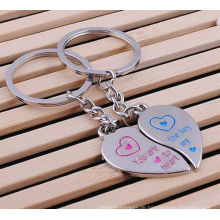 Großhandels-kundenspezifische Metallbruch-Liebes-Herz-Paar Keychain